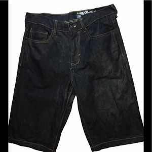Sean John Hamilton dark wash denim long shorts 32